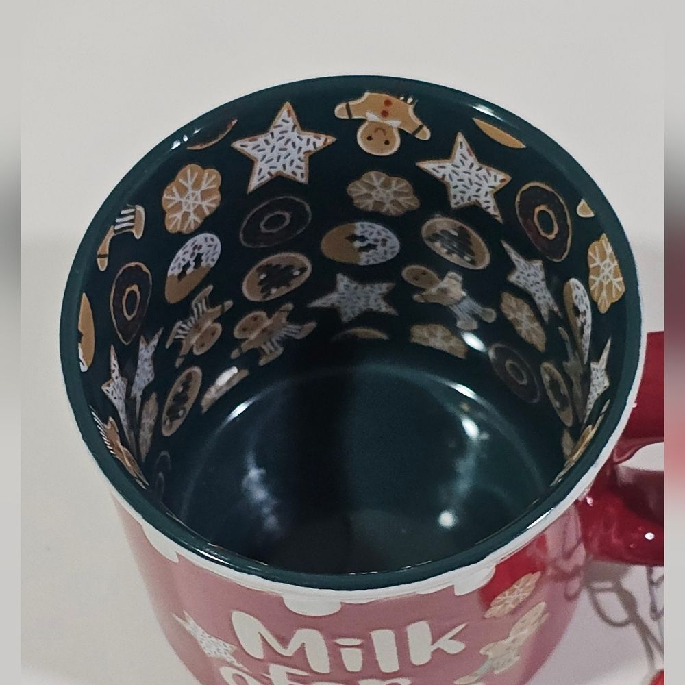 Peppermint Square Red White Milk for Santa Mug Gingerbread Holiday Christmas Cup - Picture 2 of 5